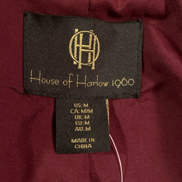 NWT House of Harlow 1960 Women's Cropped Jacket/Top In Burgundy Size M - Picture 8 of 11